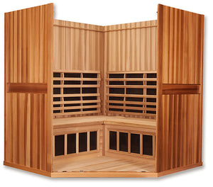 Sanctuary C: 4 Person Full Spectrum Infrared Corner Sauna