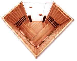 Sanctuary C: 4 Person Full Spectrum Infrared Corner Sauna